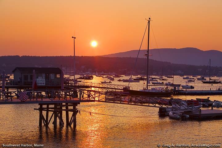 Sunset over Bar Harbor, Maine