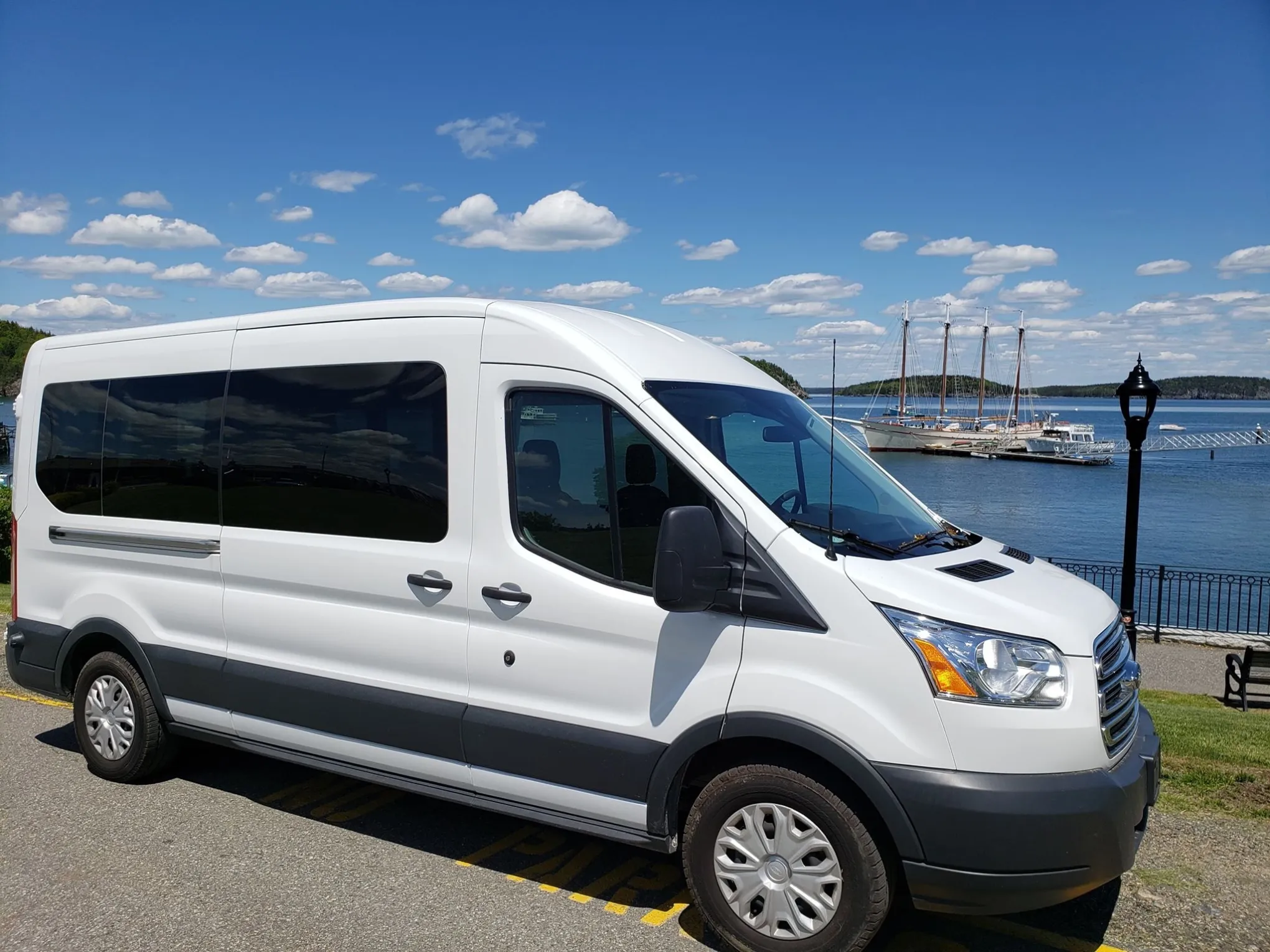 a van parked on the side of a road